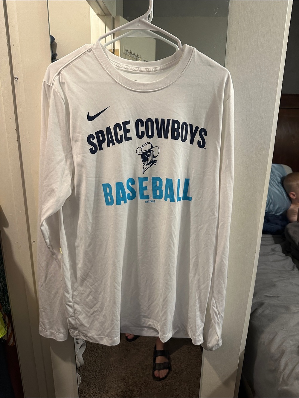 Nike White Space Cowboys Baseball Long Sleeve Shirt